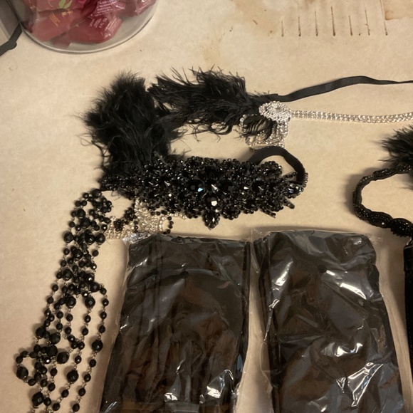 Women’s (lot of 8 items) 20s style flapper dress and accessories - Picture 9 of 12